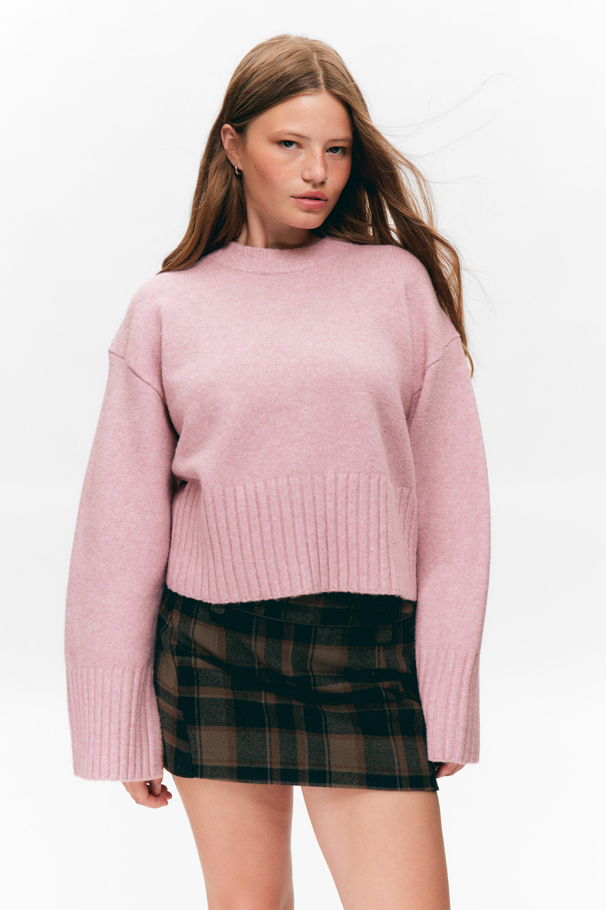Light Dusty Pink - Knitted Oversized Sweater - 1