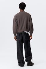 Gewaschenes Dunkelbraun - Sweatshirt mit lockerer Passform - 3