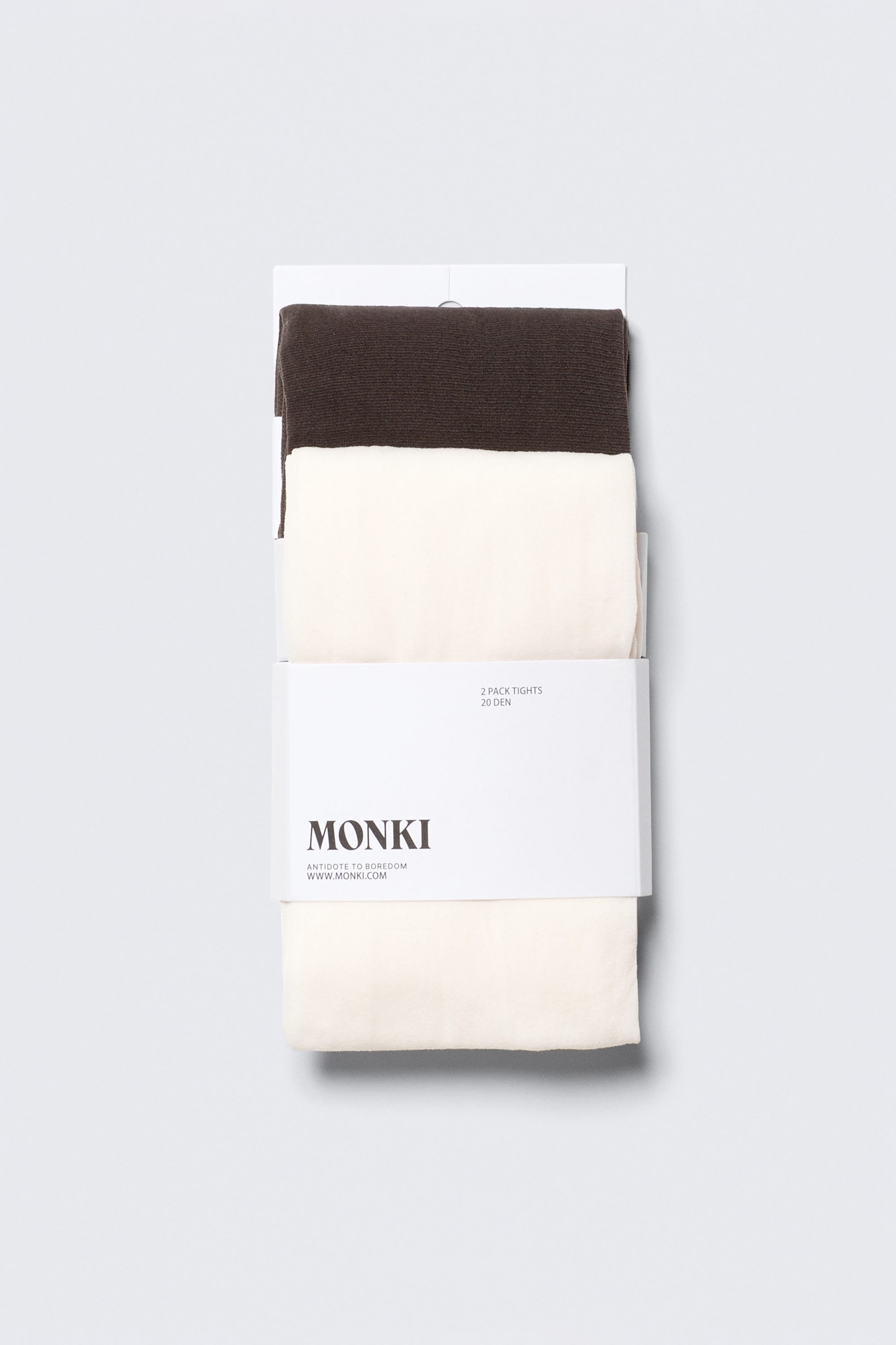 Brown & Cream White - 2-pack Sheer 20 Den Tights - 2