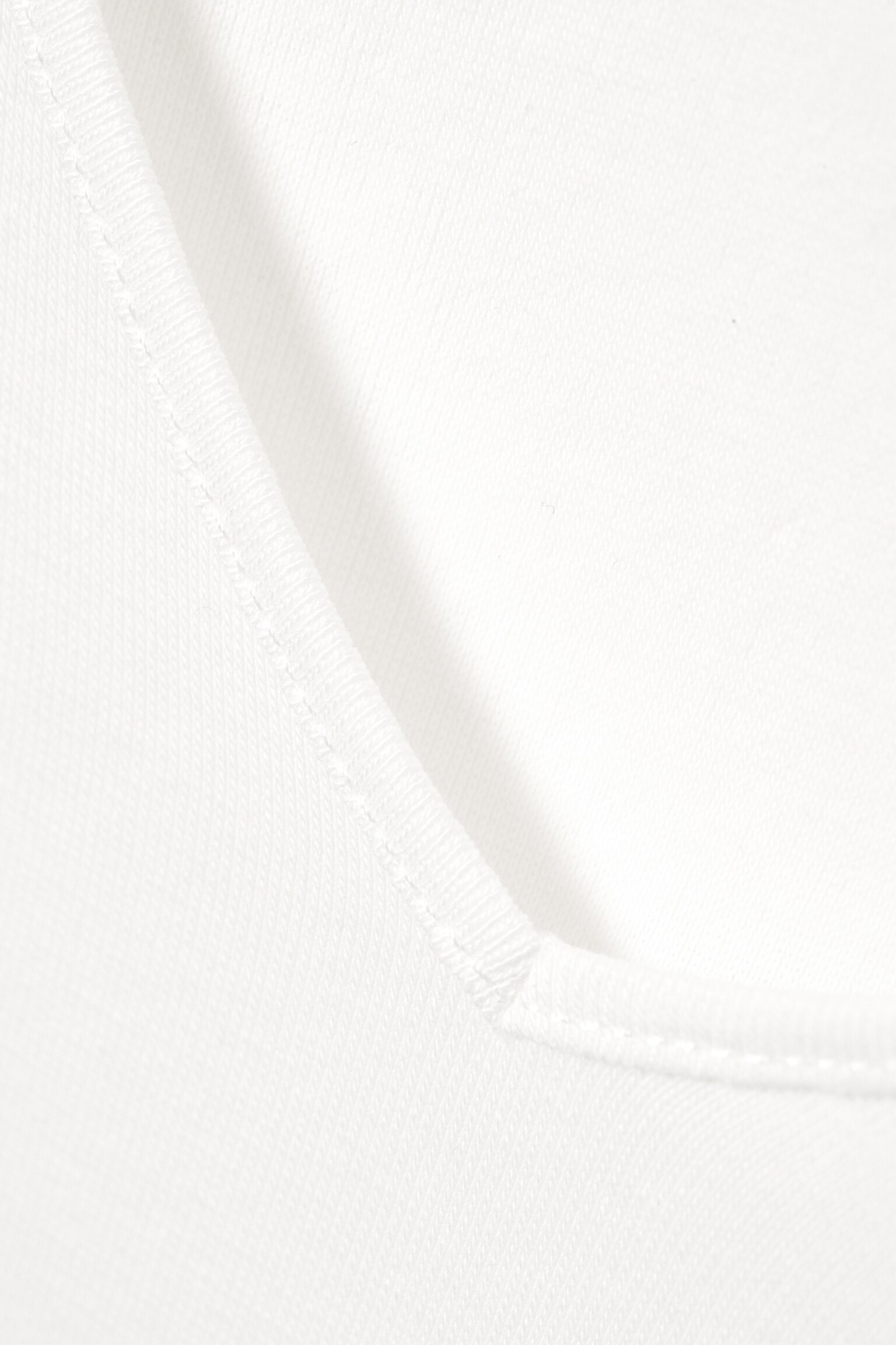 Slim V-Neck Long-Sleeved Top - Off-white/Dark Beige - 4