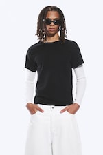 Black & White - Shrunken Double Layered T-shirt - 0