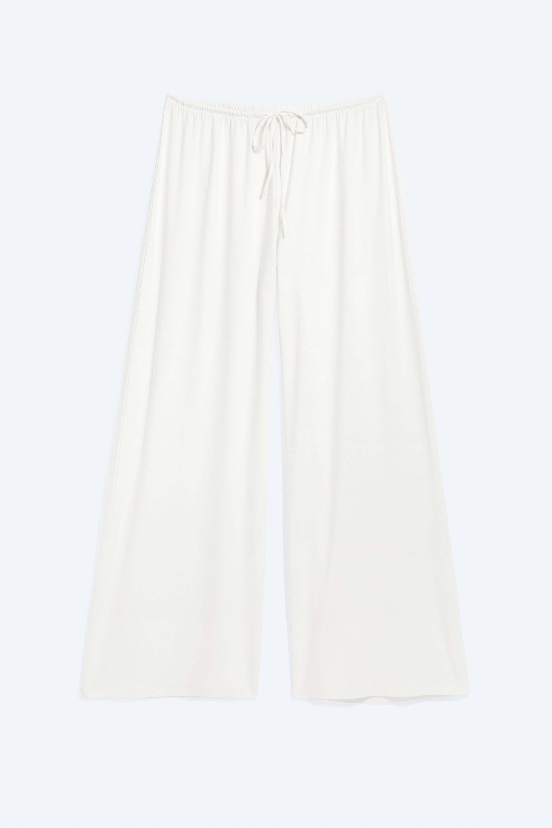 Weiß - Lockere Lyocell-Hose mit mittelhohem Bund - 4