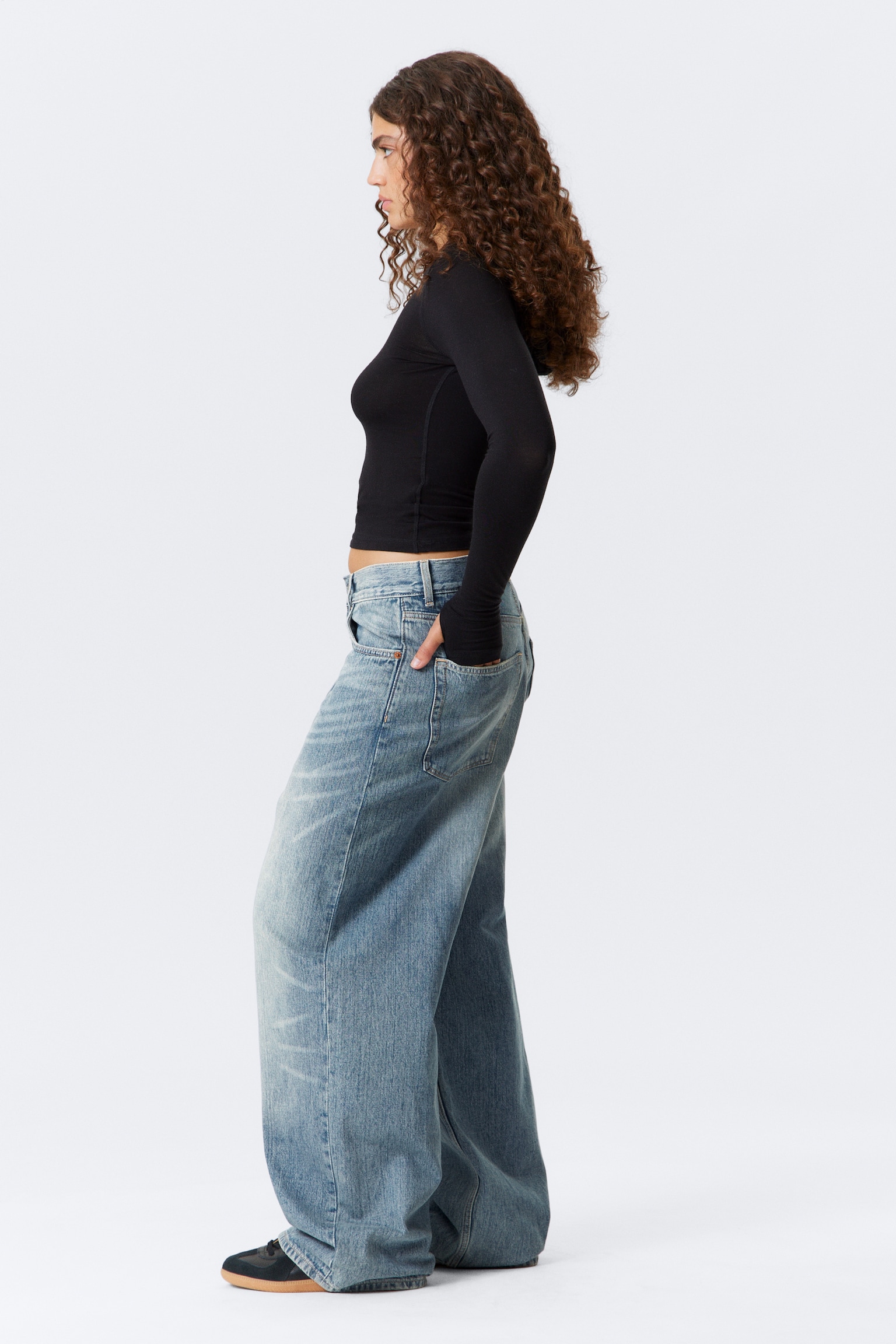 Astro Loose Extra Baggy Leg Jeans - Blue Stream - 3