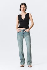 Perseus Blue - Medium Blue - Tension Mid Rise Slim Bootcut Leg Jeans - 0