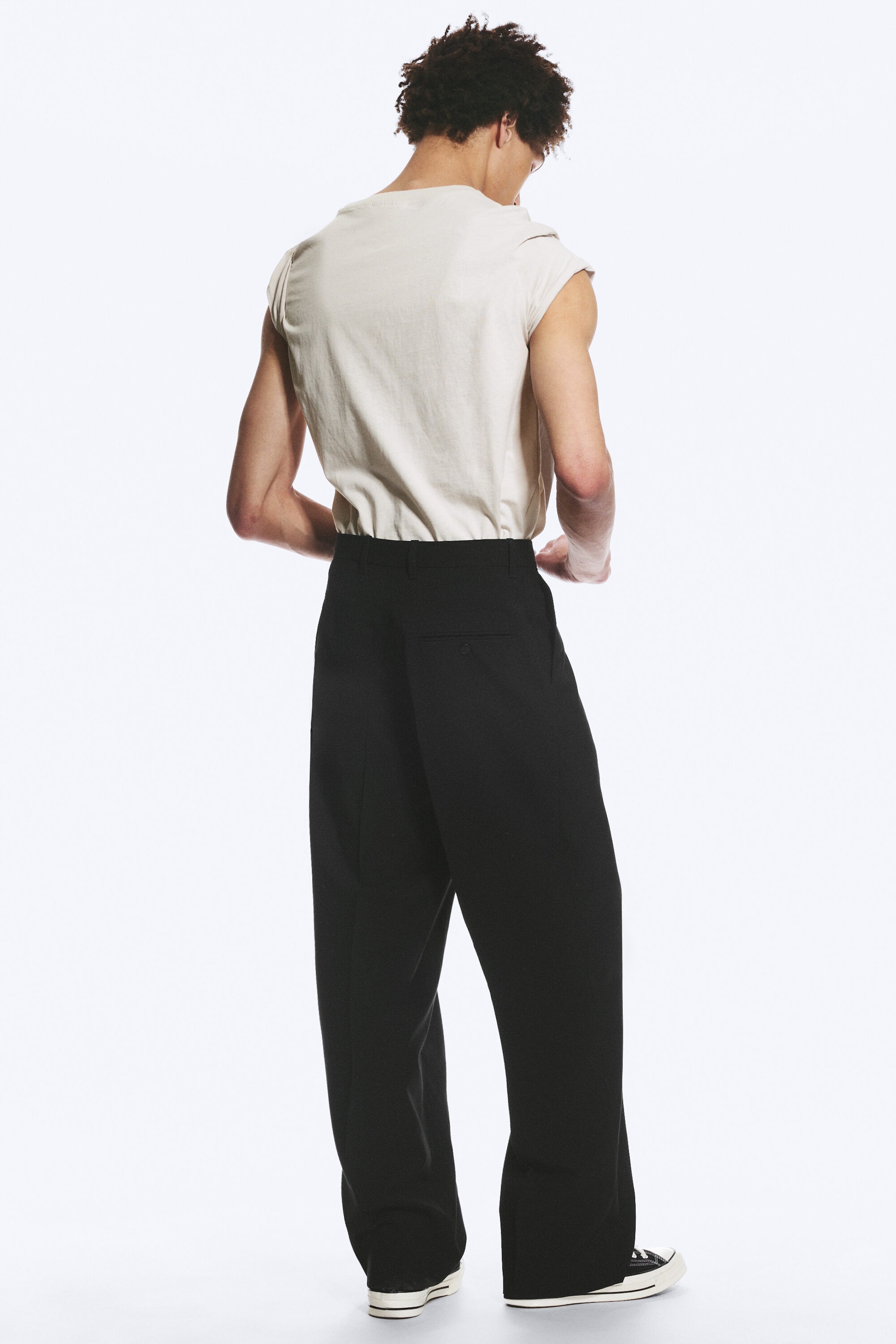 Black - Uno Loose Suit Trousers - 3