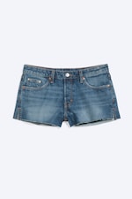 Radio Blue - Mittelblau - Bite Low Waist Mini Denim Shorts - 3