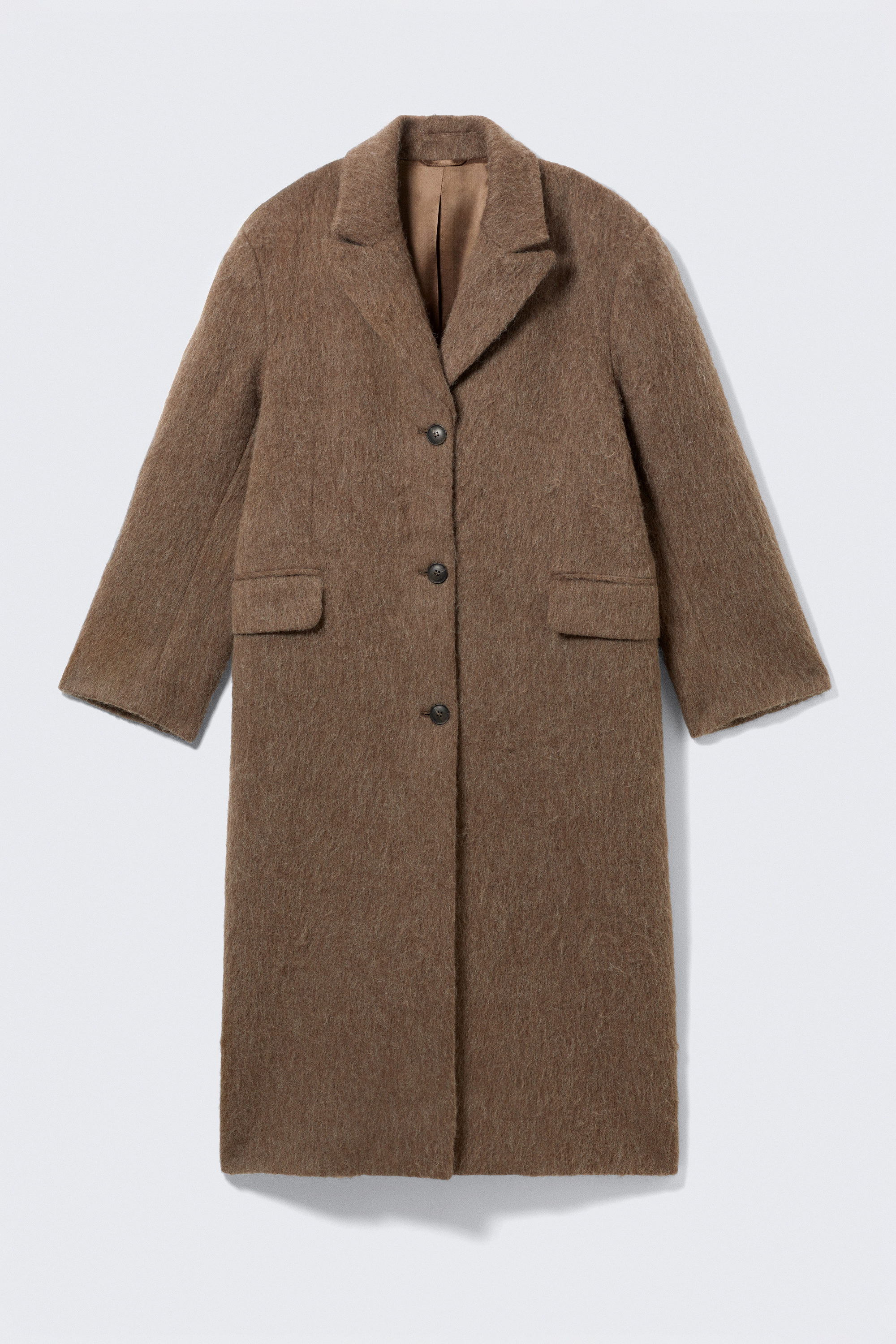 Hairy Dark Beige - OVERSIZED WOOL-BLEND COAT - 4