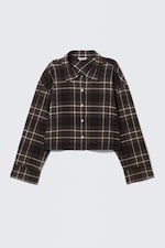 Checked Brown - Cropped geruit flanellen overhemd - 3