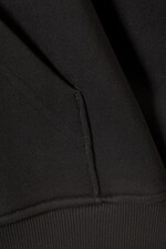 Black - Boxy Heavy Zip Hoodie - 1