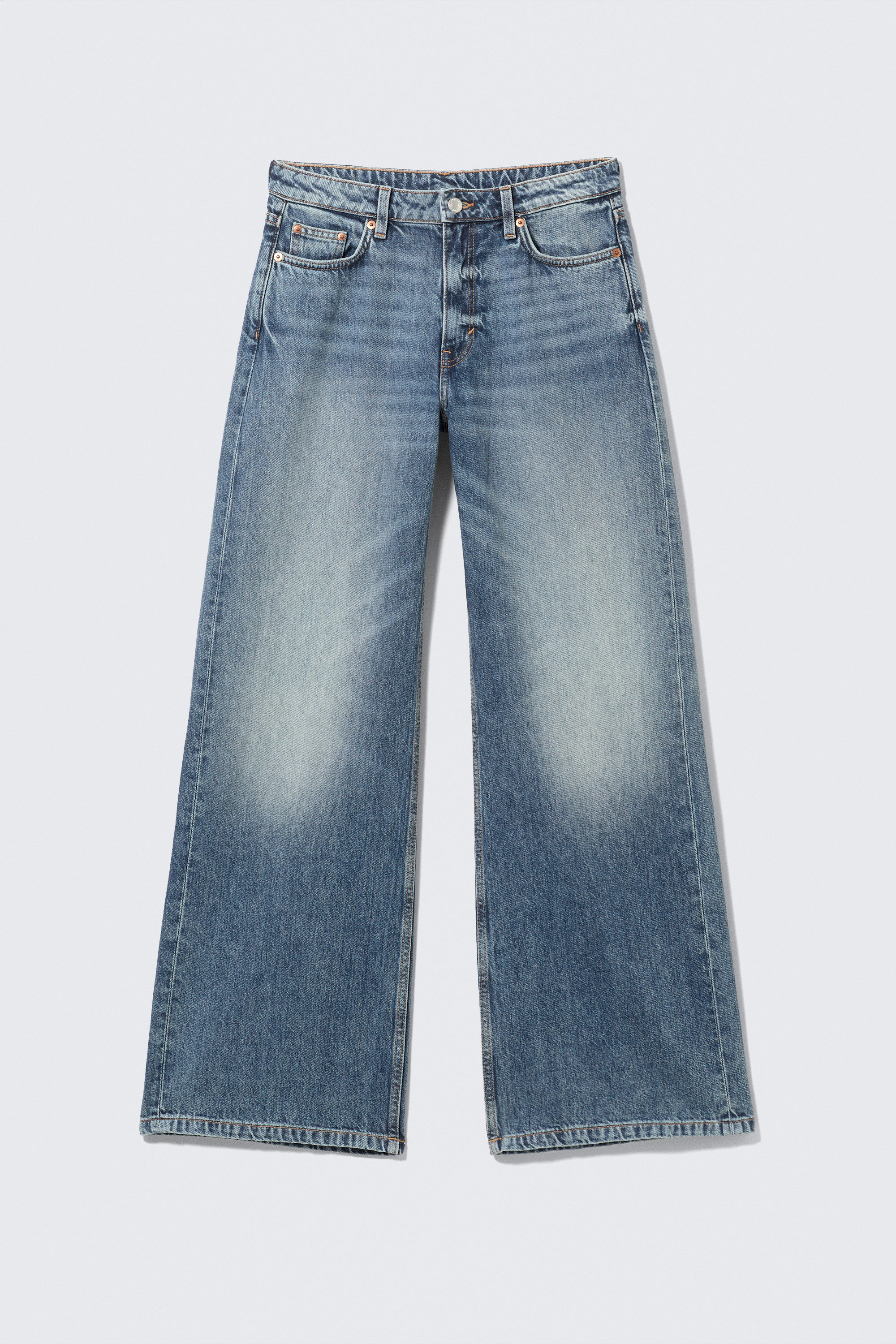 Blue Horses - Mittelblau - Paz Mid Waist Loose Wide Leg Jeans - 1