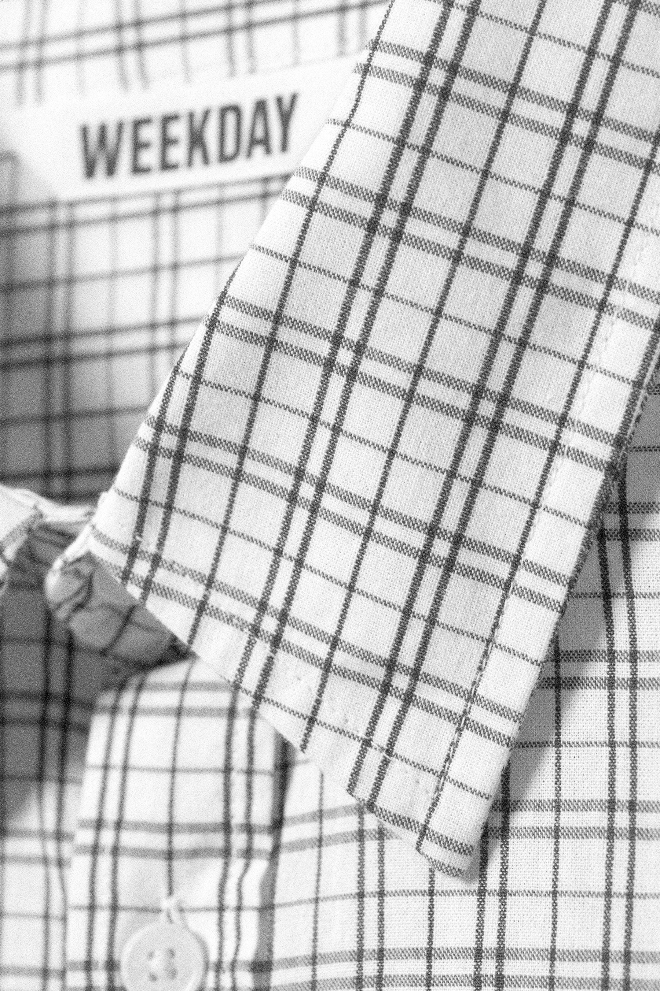 Checked White - Oversized Checked Shirt - 1