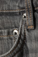 Mine Grey - Dark Grey - Ample Low Rise Loose Wide Leg Jeans - 6