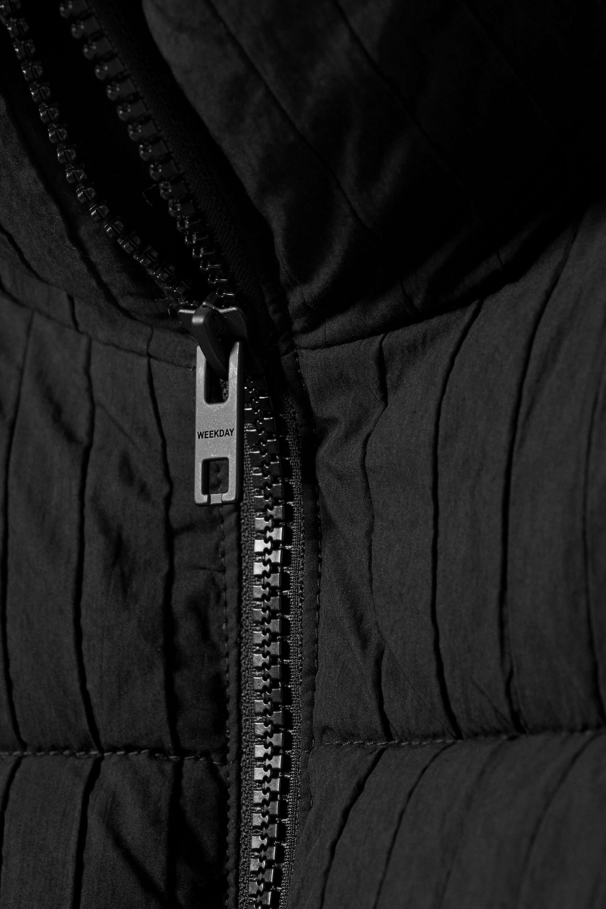ben rib puffer jacket - Black | Weekday WW
