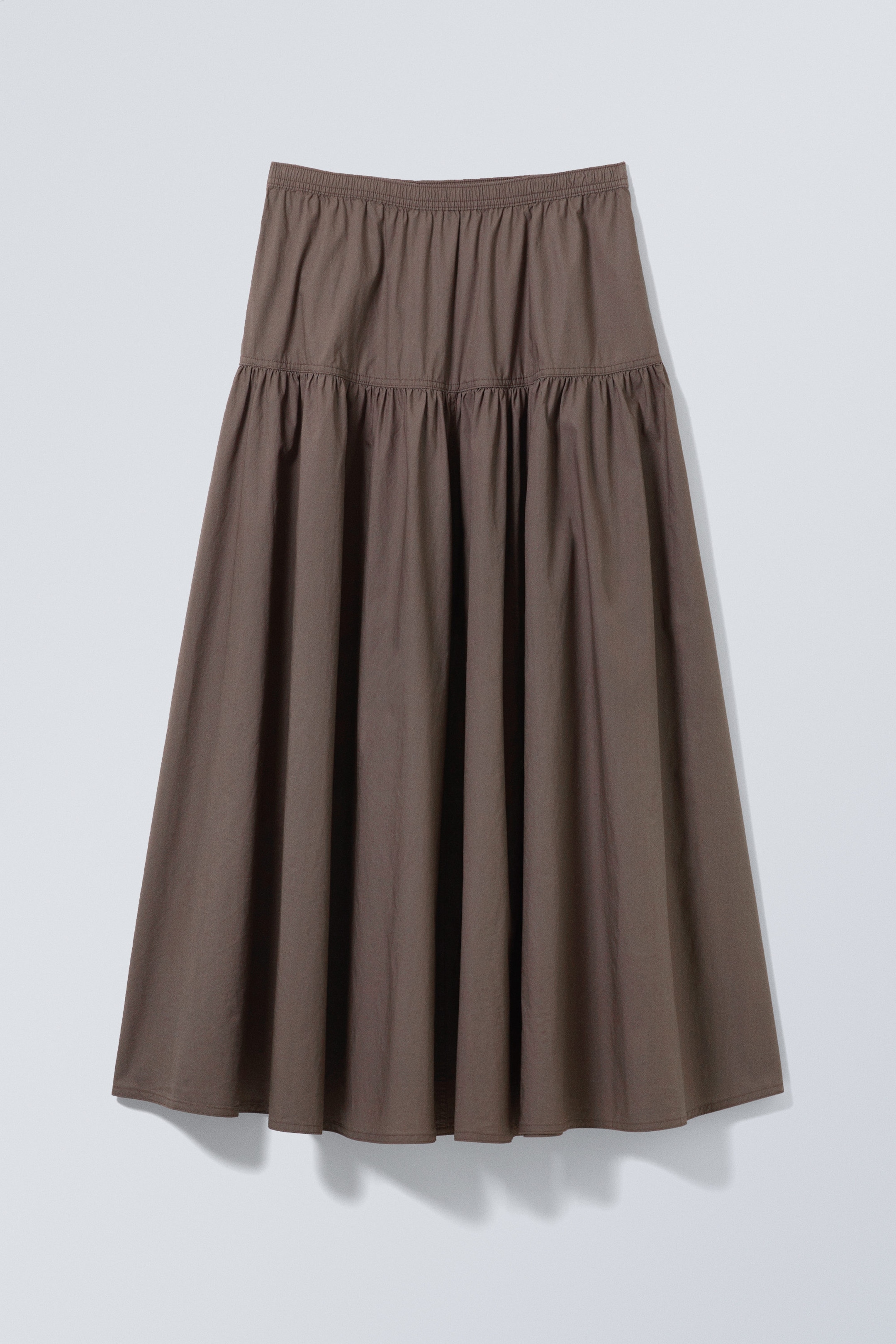 Dunkles Graubraun - Maxirock aus Baumwolle - 0
