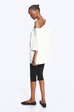 Gebroken wit - Oversized T-shirt met boothals - 3