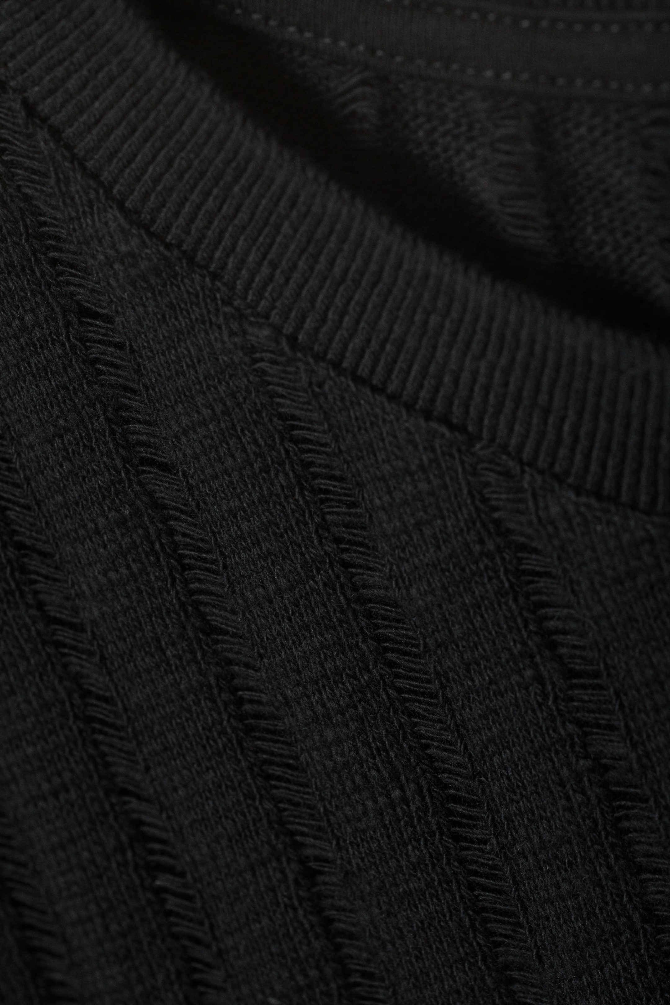 Black - Jacquard Knitted Tank Top - 1
