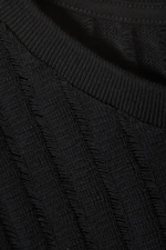 Black - Jacquard Knitted Tank Top - 1