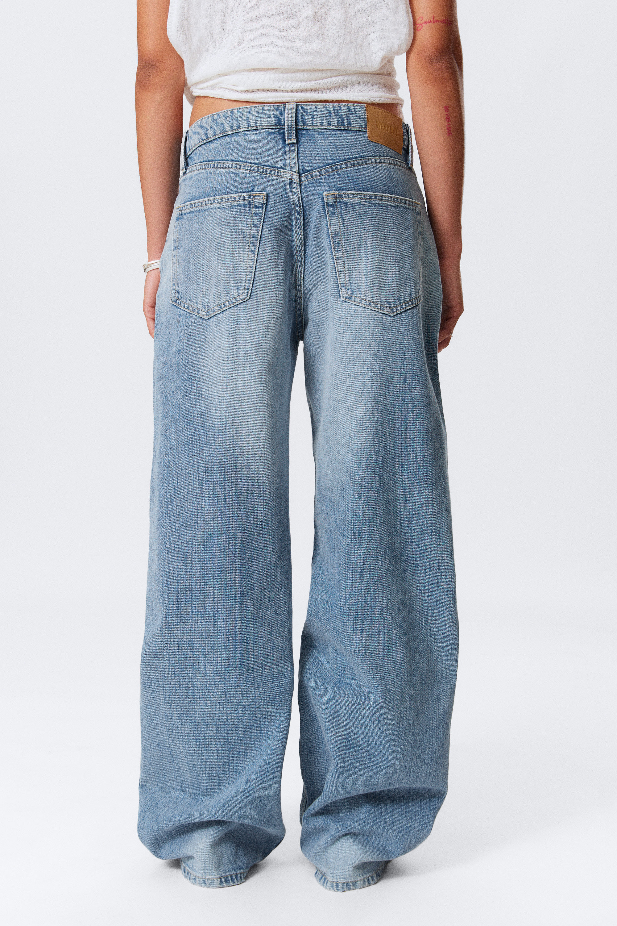 Blue Fade - Mittelblau - Area Mid Rise Loose Wide Leg Jeans - 3