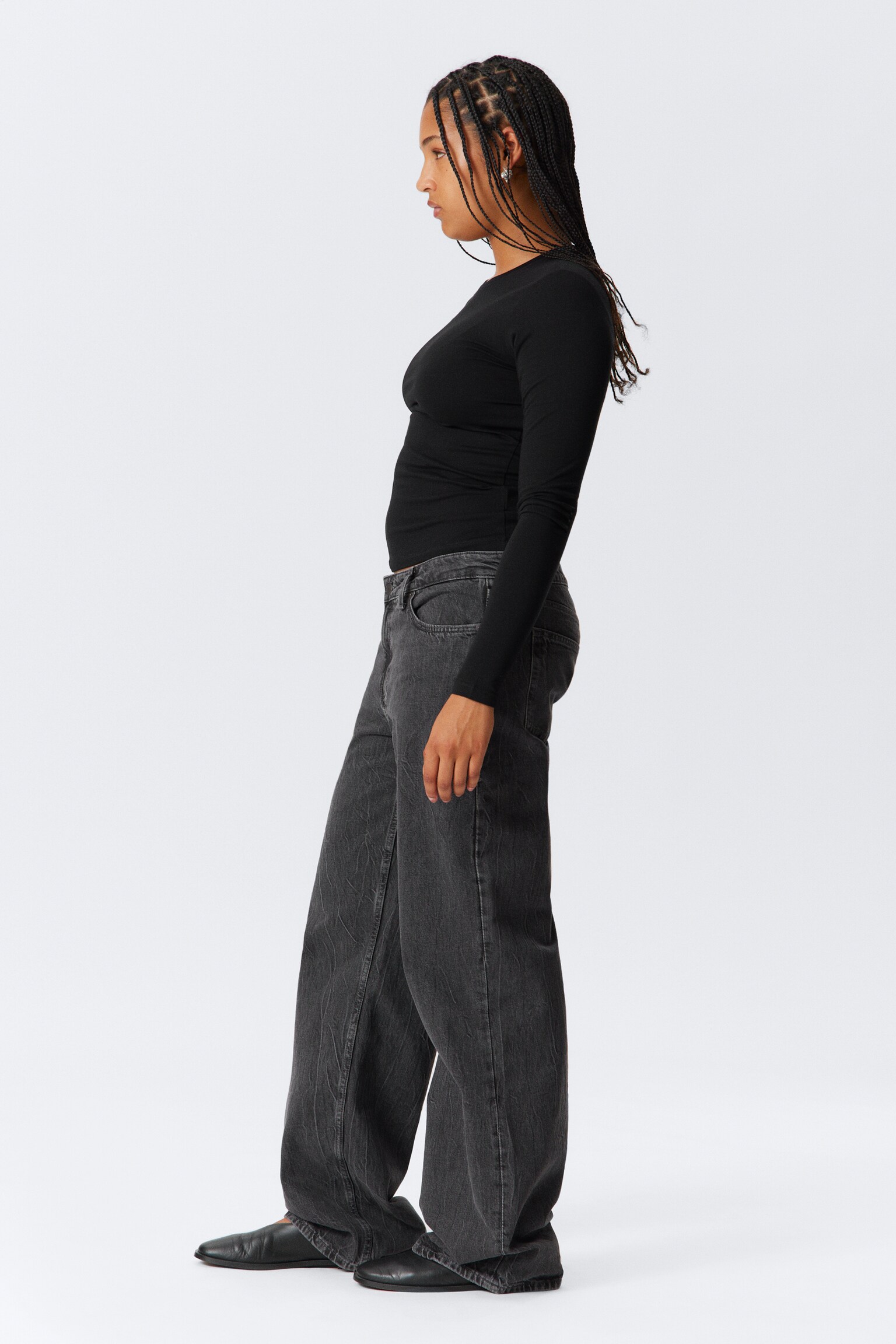 Ample Low Rise Loose Wide Leg Jeans - Risso Black - Black/Baltic Blue - Dark Blue/Gasoline Blue - Medium Blue/Ink Black - Black/Blue Stream - Medium Blue/Snow Blue - Light Blue/Blue One - Medium Blue/Deep Sea Blue - Dark Blue/Mine Grey - Dark Grey/Lip Blue - Light Blue/Lake Blue - Dark Blue/Ice Blue - Light Blue/Cyan Dust - Medium Blue/Mine Blue - Medium Blue - 5