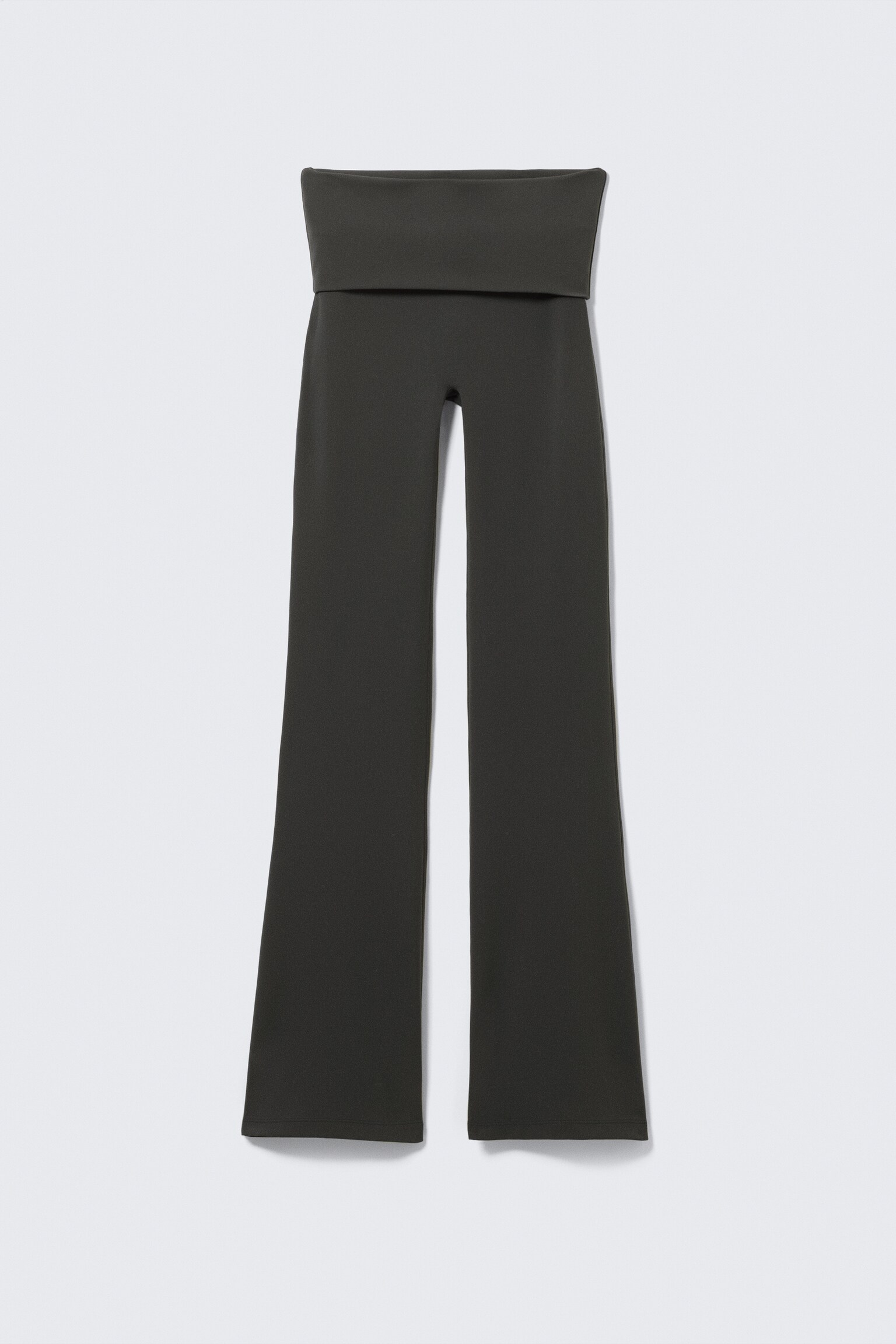 Yoga κολάν με διπλωμένη μέση και καμπάνα - Dark Grey/Σκούρο χακί πράσινο/Σκούρο Καφέ/Λευκό - 2