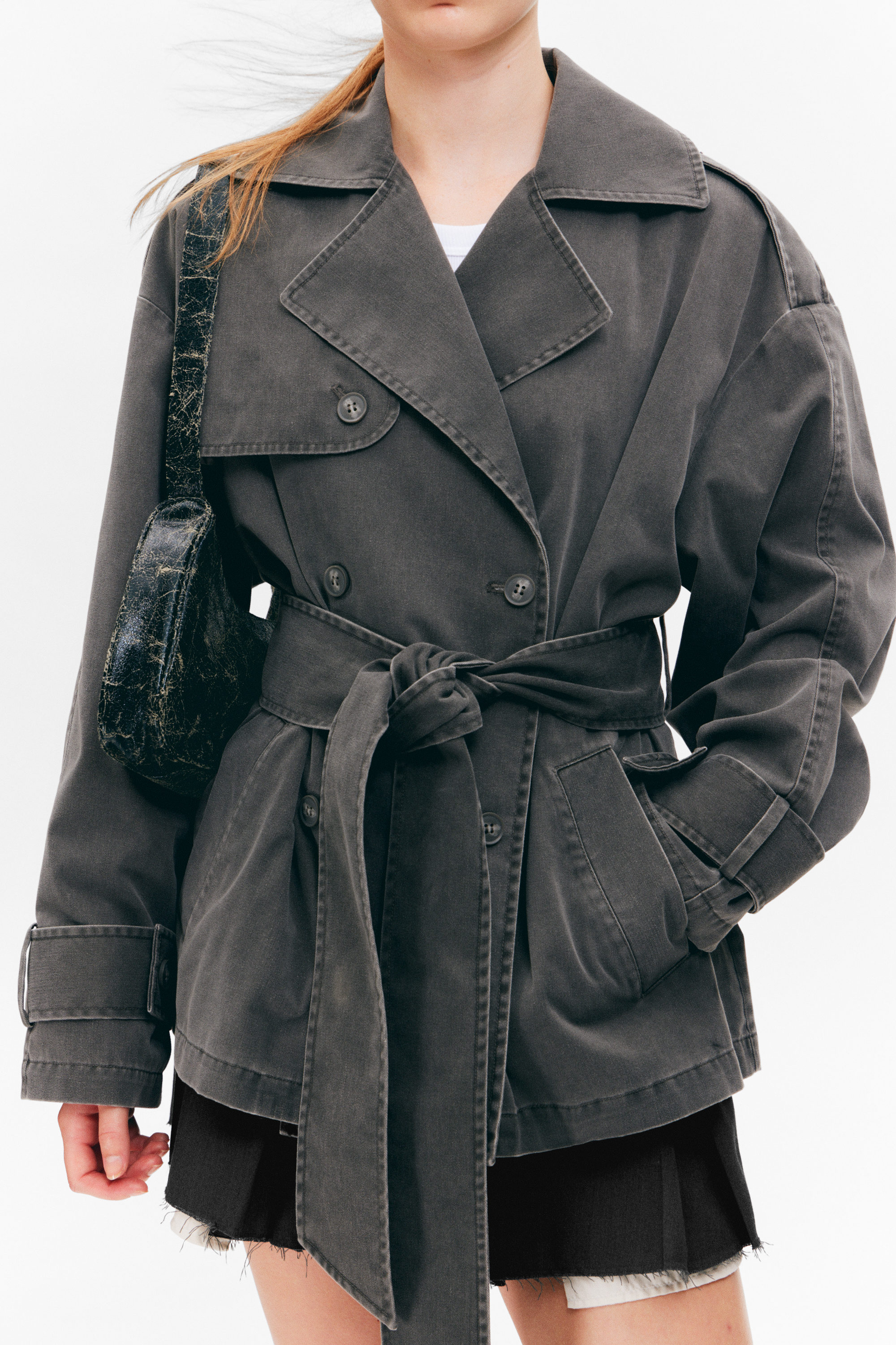 ジャケット・アウター LEDAY / Mini short double handmade coat AMBIDEX Store 〇トロピカルワッシャー ルーズダブルジャケット