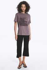 Dusty Plum - Mountain Print - Graphic Printed Short-sleeved T-shirt - 1