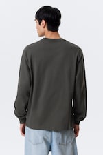 Dark Grey - Relaxed Long-Sleeved T-shirt - 1