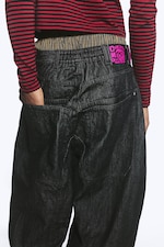 Black Rinse – svart - Dunno unisex løs Barrel-jeans med lavt liv - 6