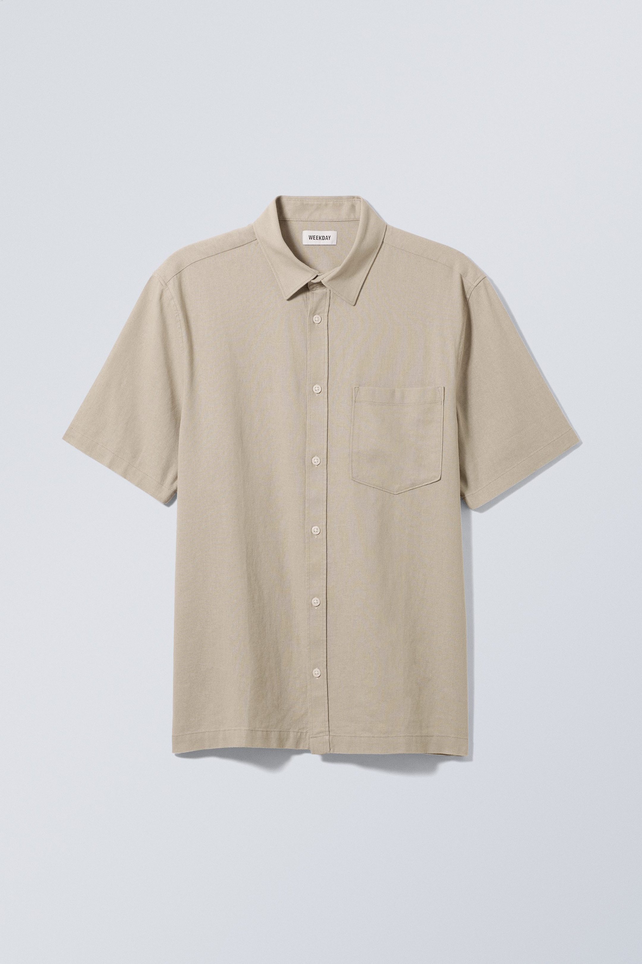 Beige - Randy Linen Short Sleeve Shirt - 0