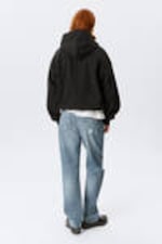 Black - Round Oversized Zip Hoodie - 4