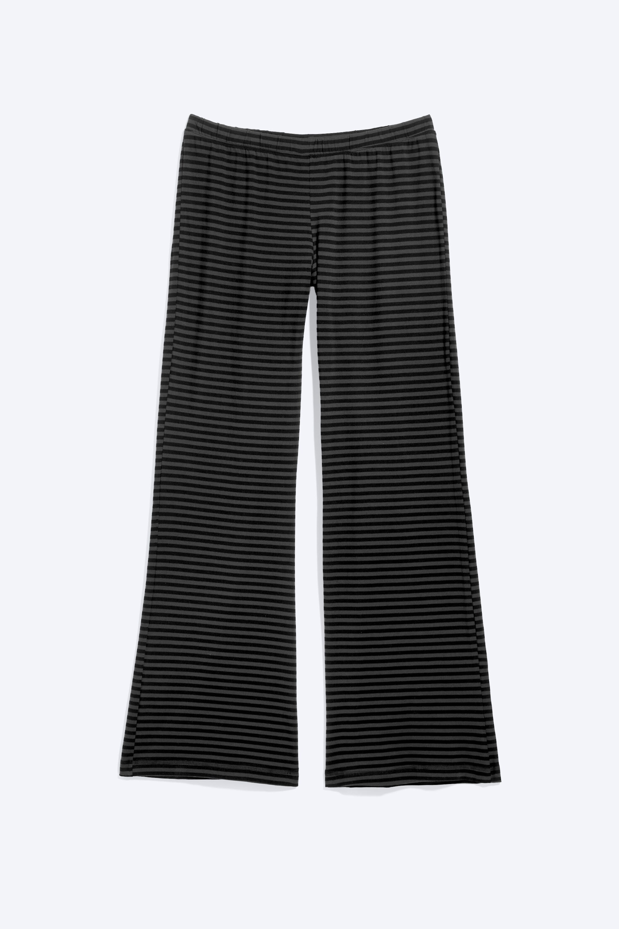 Black - Dark Grey Stripe - Soft Low Rise Bootcut Trousers - 4