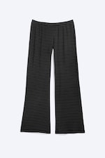 Black - Dark Grey Stripe - Soft Low Rise Bootcut Trousers - 4