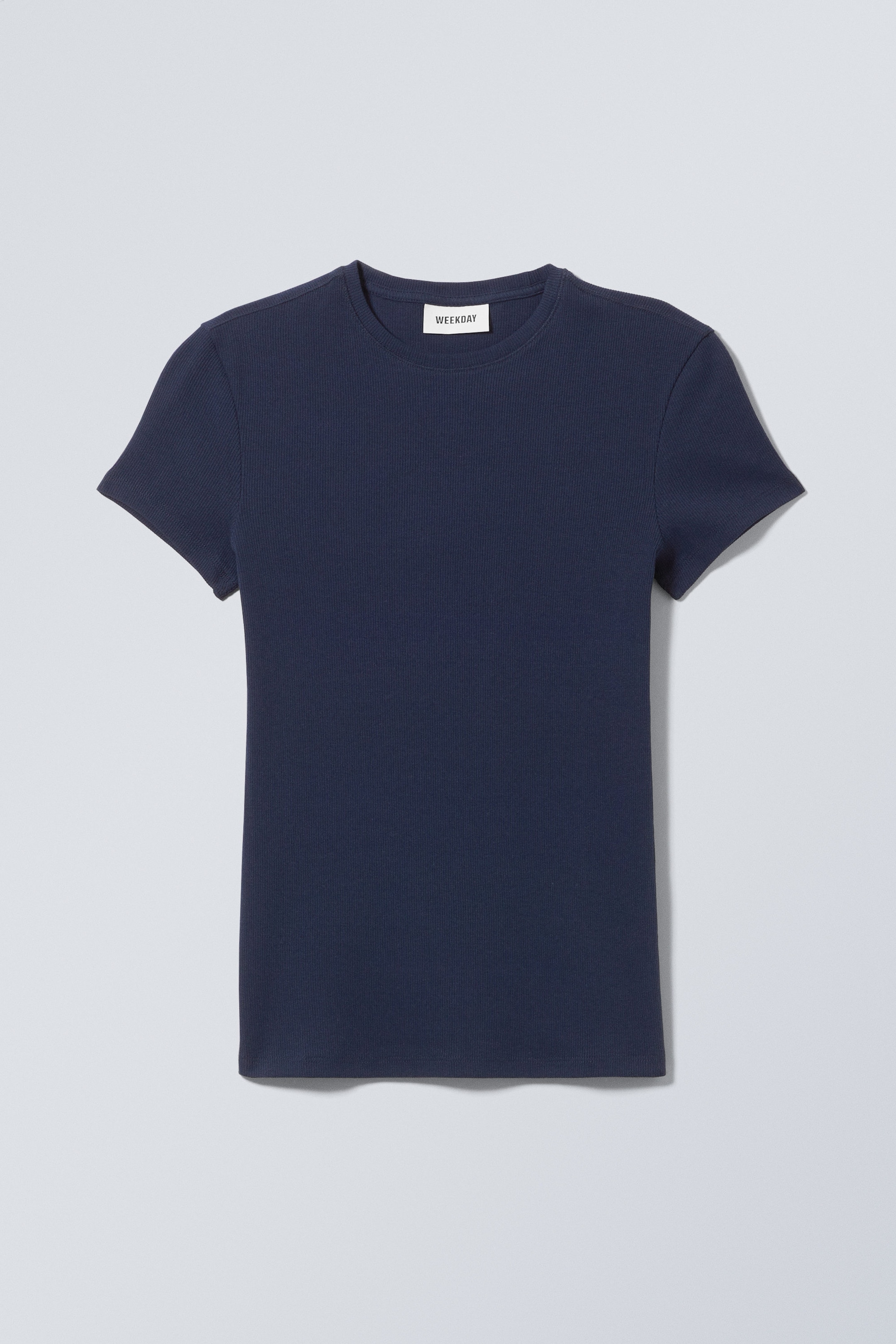 Dark Blue - Close Fitted Rib T-Shirt - 0