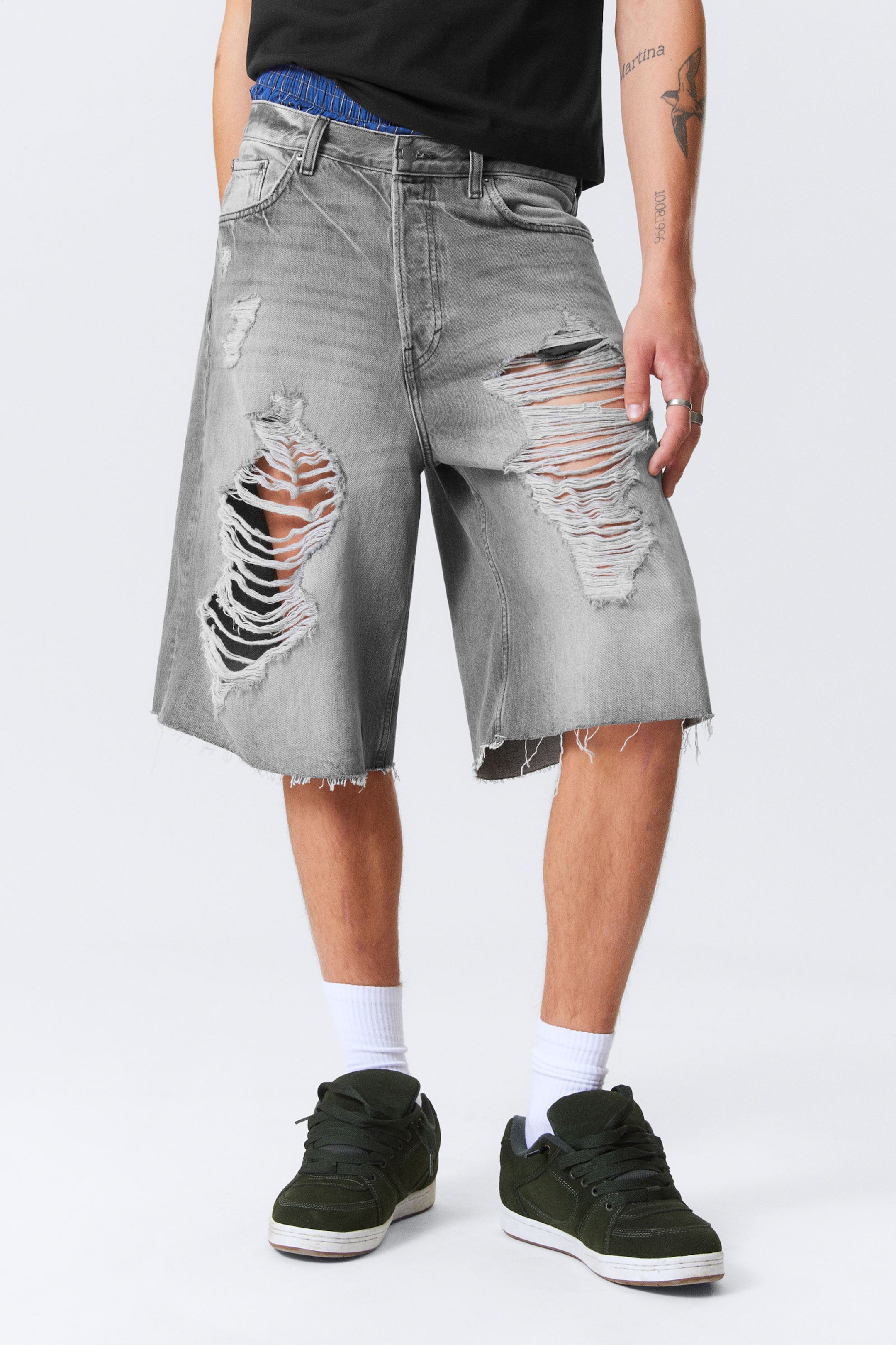 #494A4F - Lockere Baggy-Jeansshorts Astro - 2