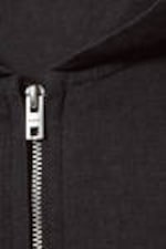 Dunkelgrau - Lockerer Zip-Hoodie aus Leinenmischung - 1
