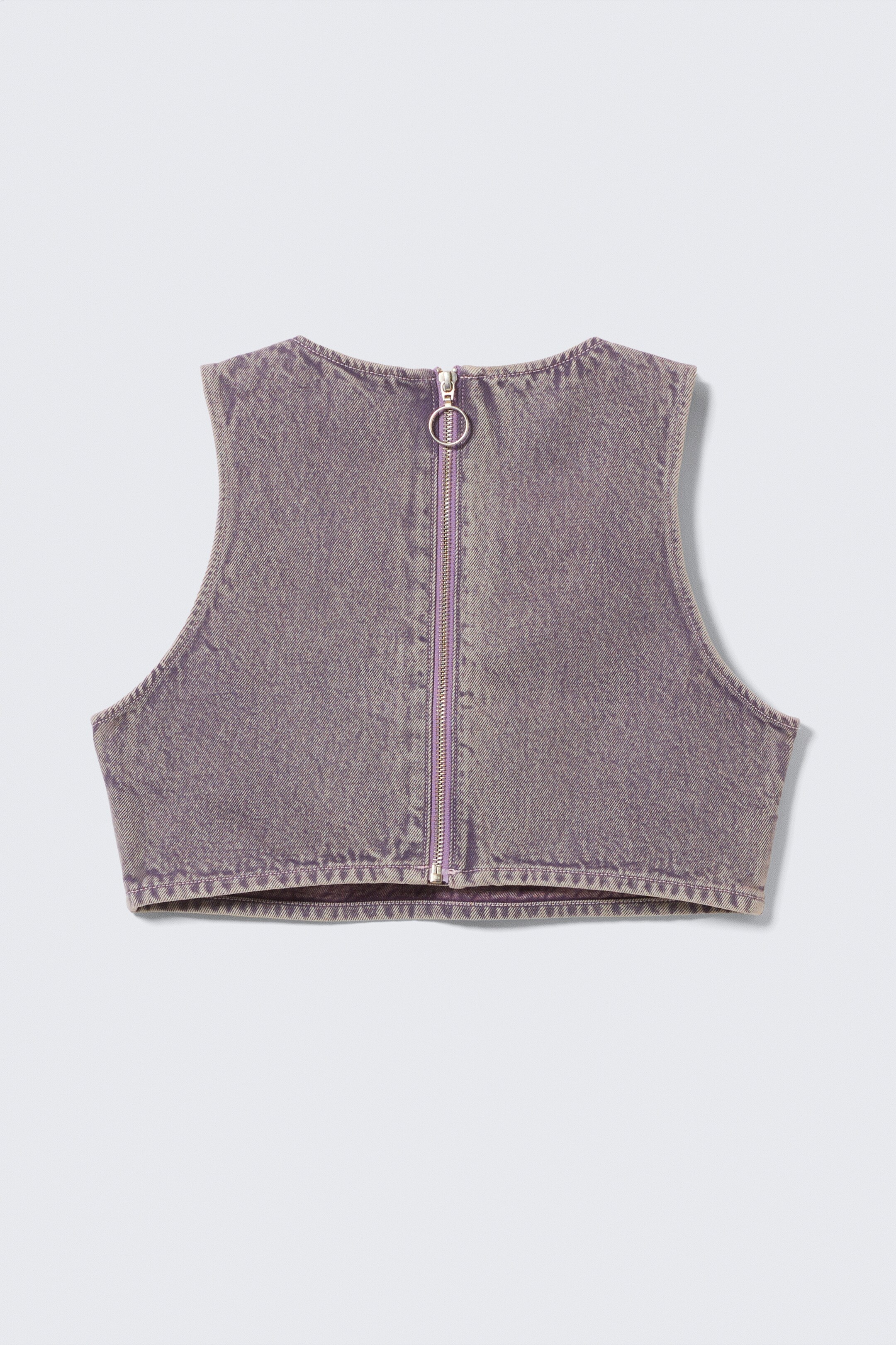 Agrandir l'image: Brassière en denim zippée au dos et courte - Lilas délavé - FEMME | H&M BE 5