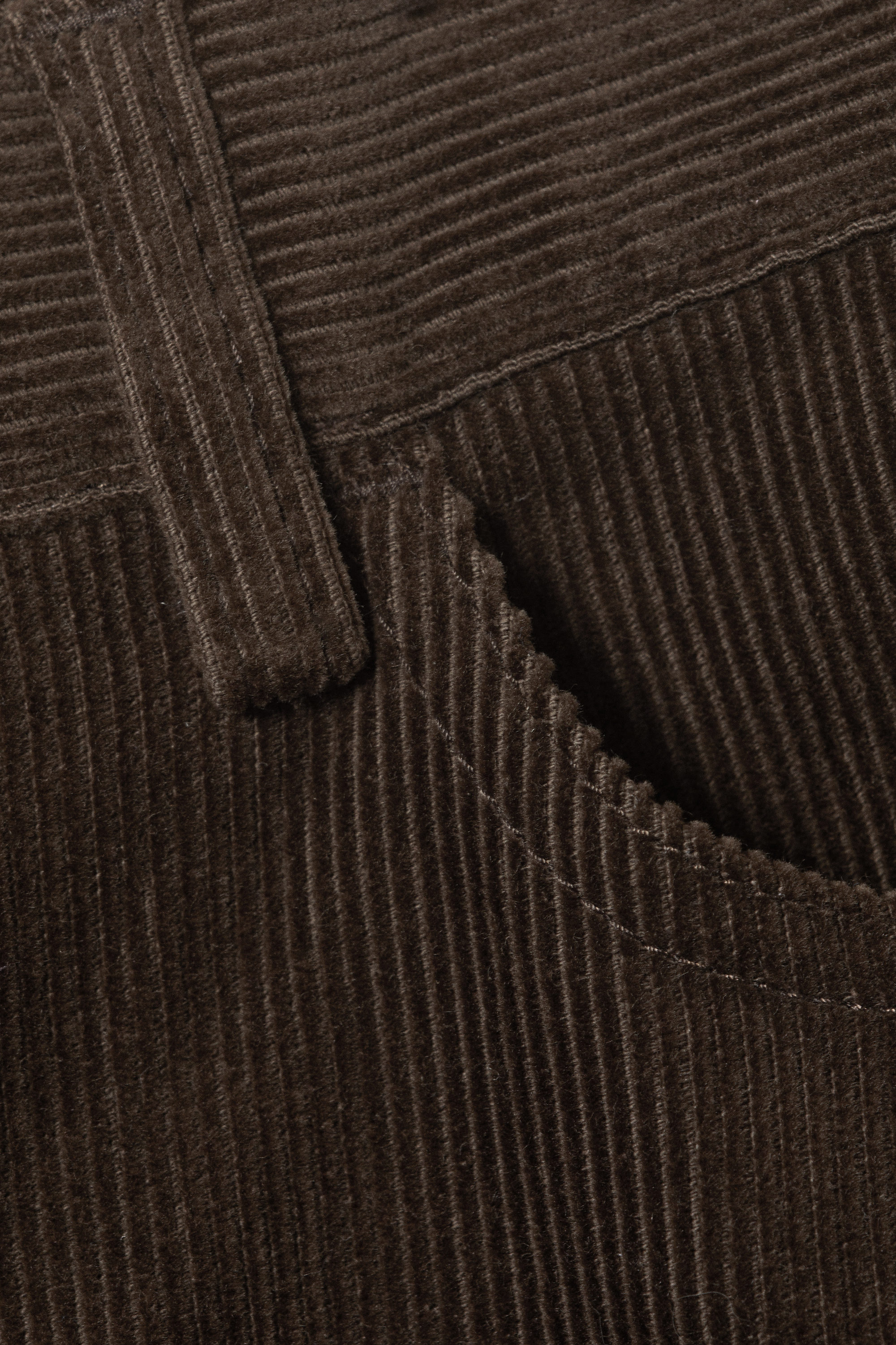 Brown - Relaxed Fit Low Rise Corduroy Trousers - 5