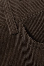 Brown - Relaxed Fit Low Rise Corduroy Trousers - 5