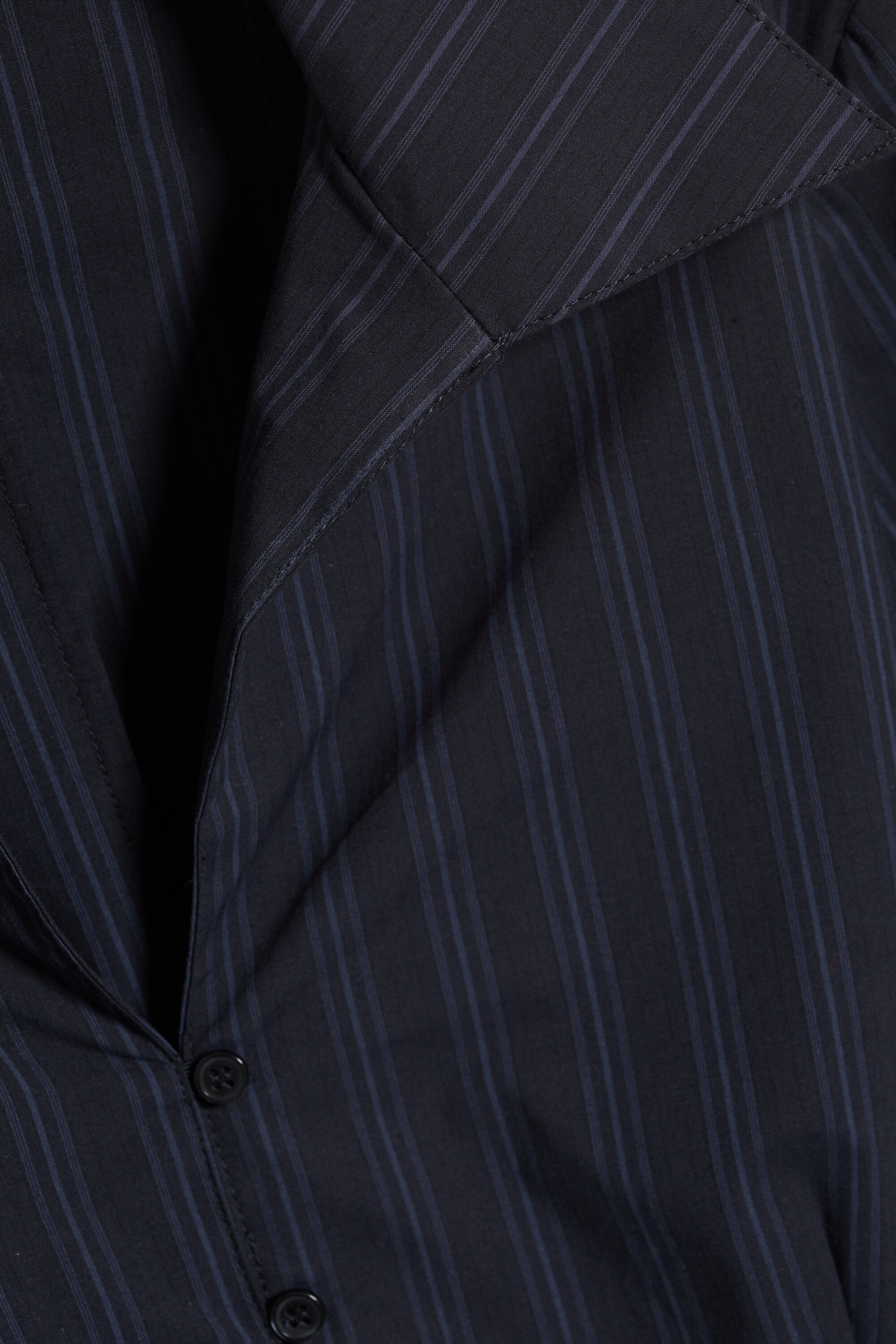 Striped Dark Blue - Slim Fit Textured Blouse - 4