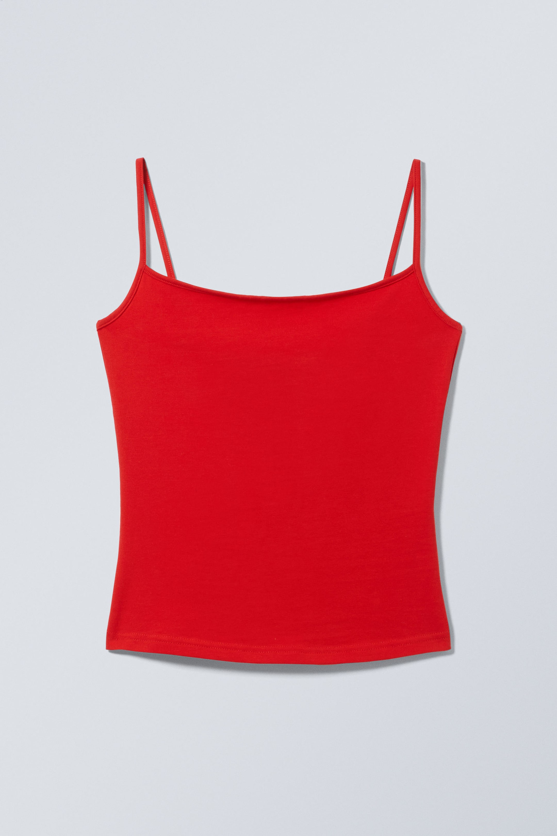 Klarröd - Figursydd singlet i bomull - 0