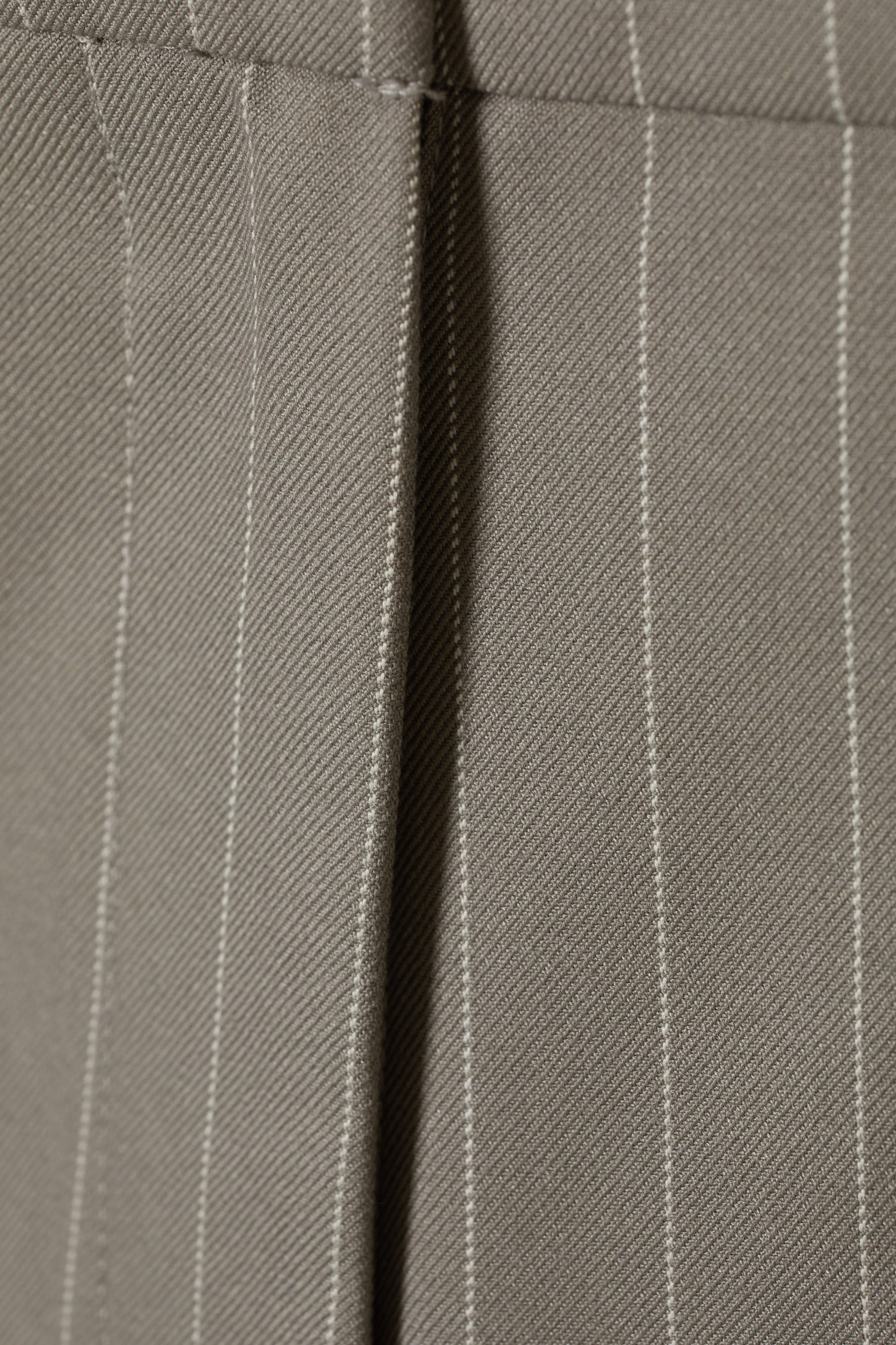 Dusty Grey Stripe - Low Rise Straight Leg Suiting Trousers - 1