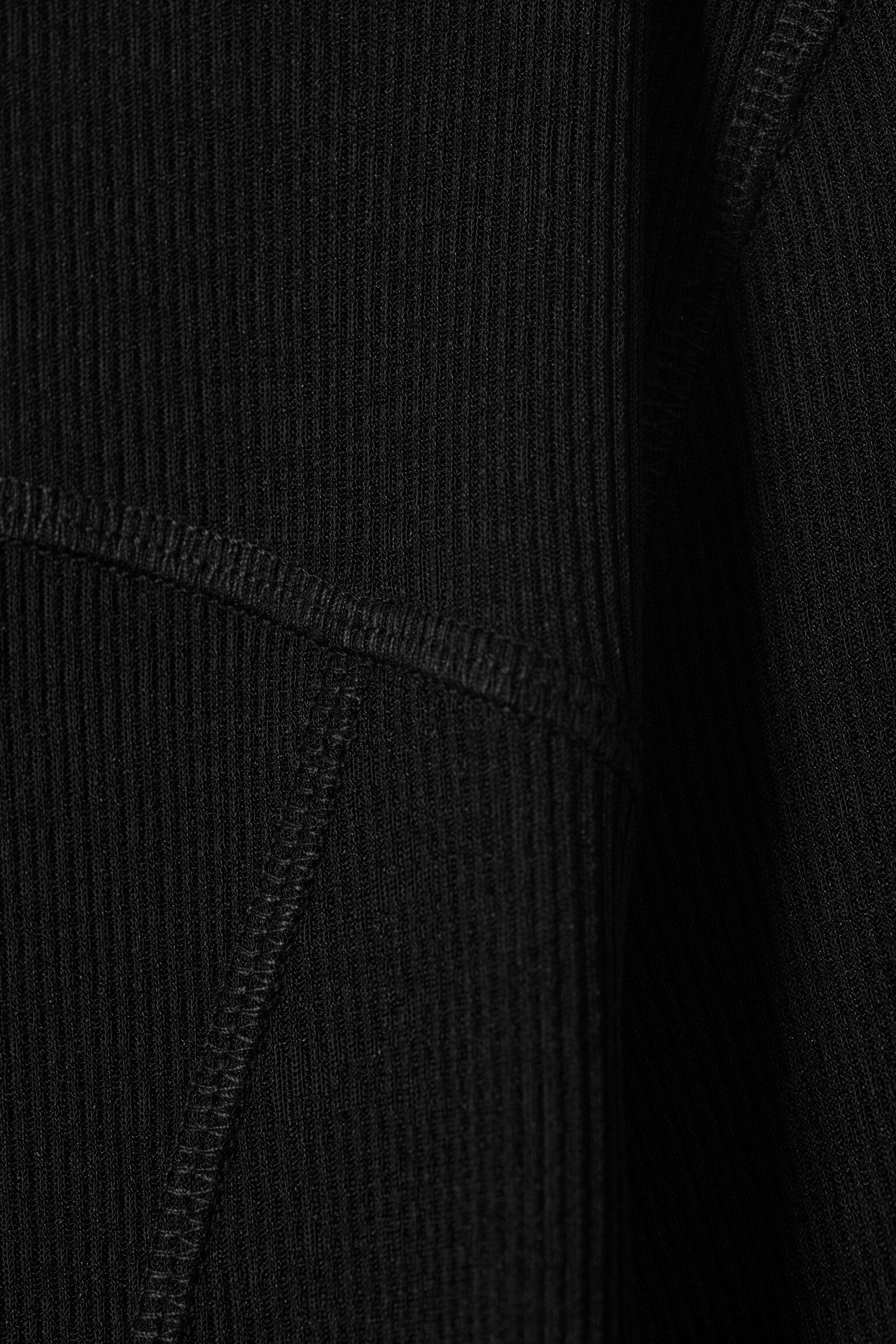 Long-Sleeved Mesh Mock-Neck Top - Black/Bright Blue - 3