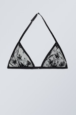 Black - Lace Halter Neck Bra - 1