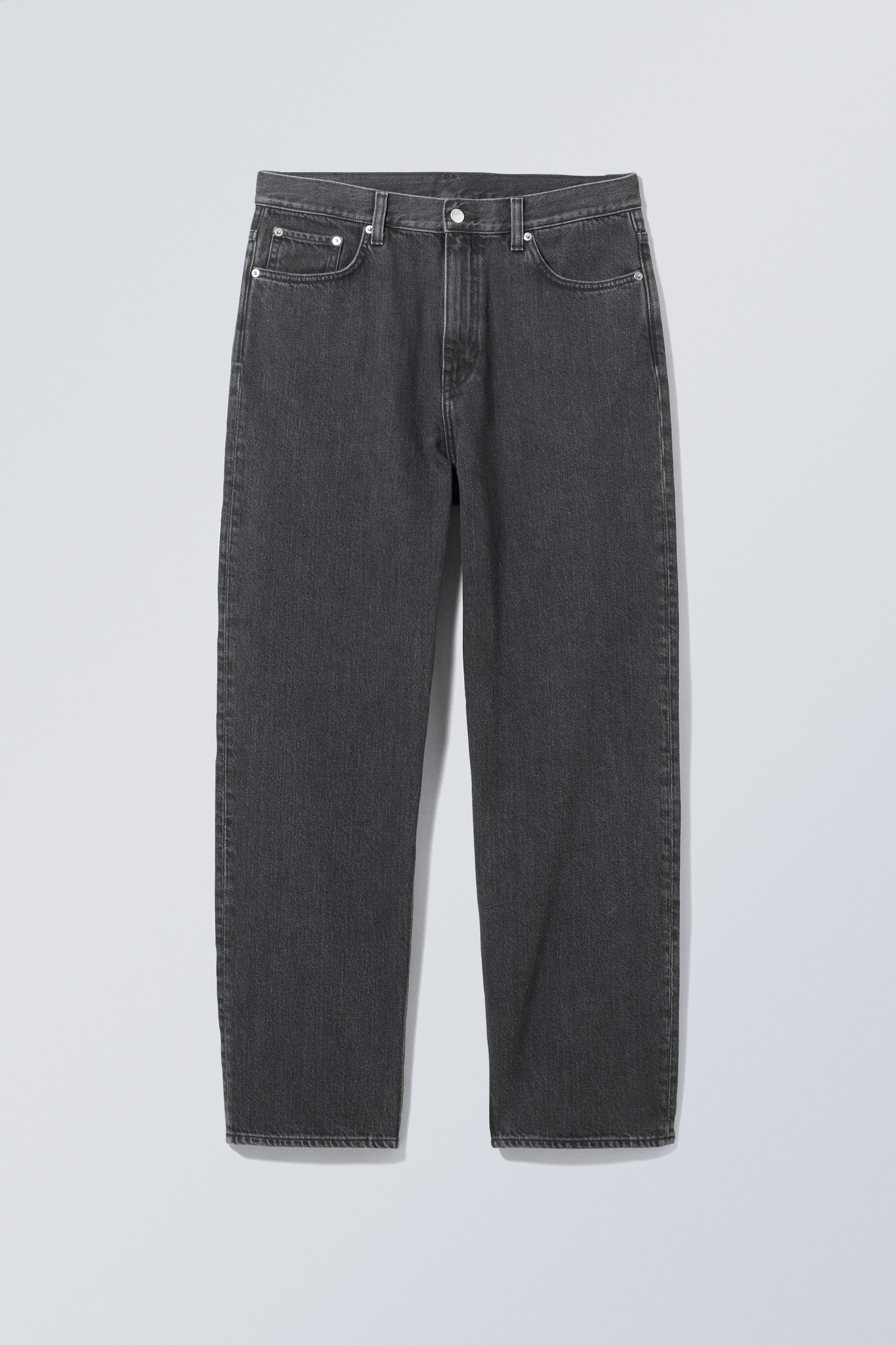 Zwart - Galaxy Mid Rise Loose Straight Jeans - 0