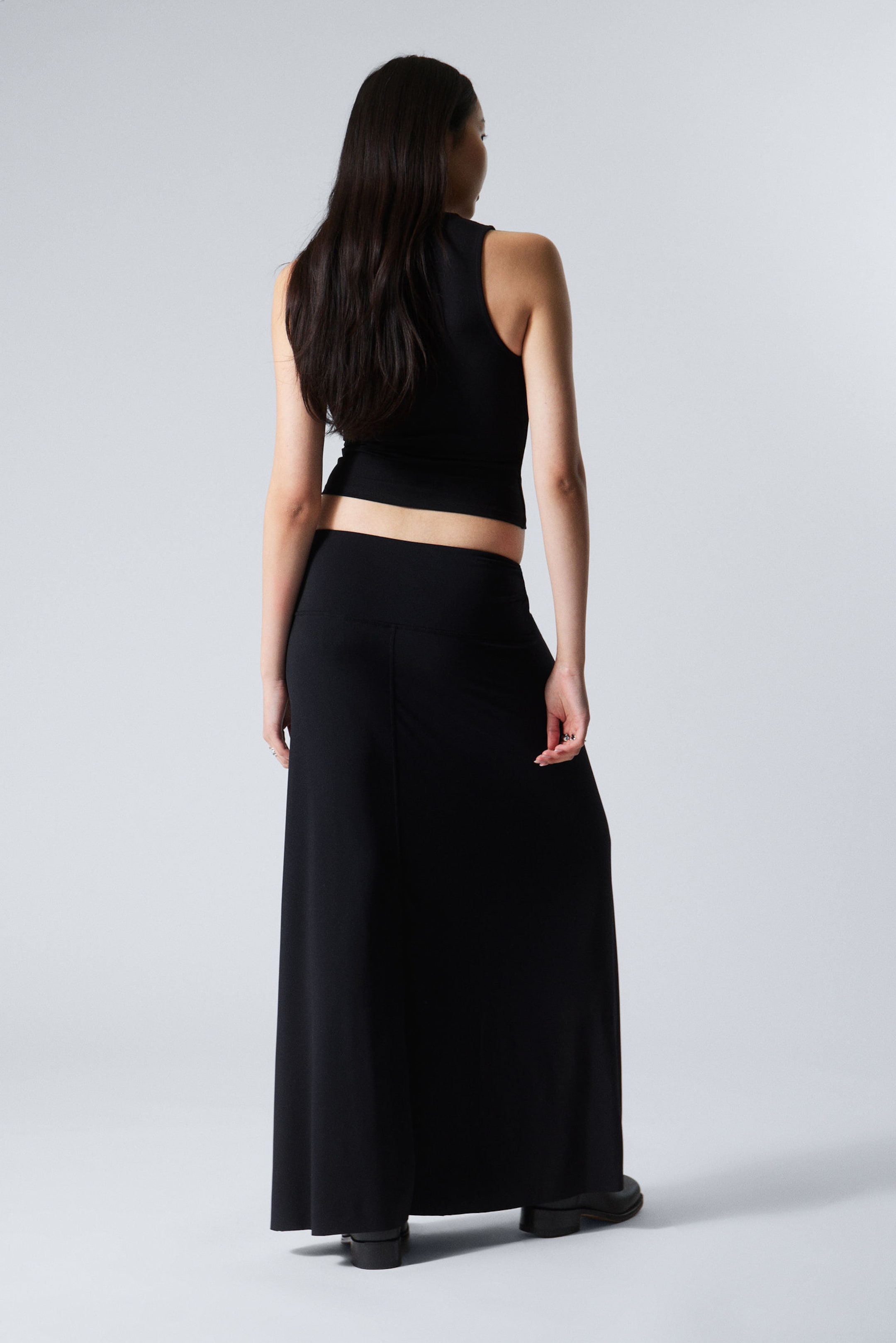 Black - Maxi Jersey Skirt - 2