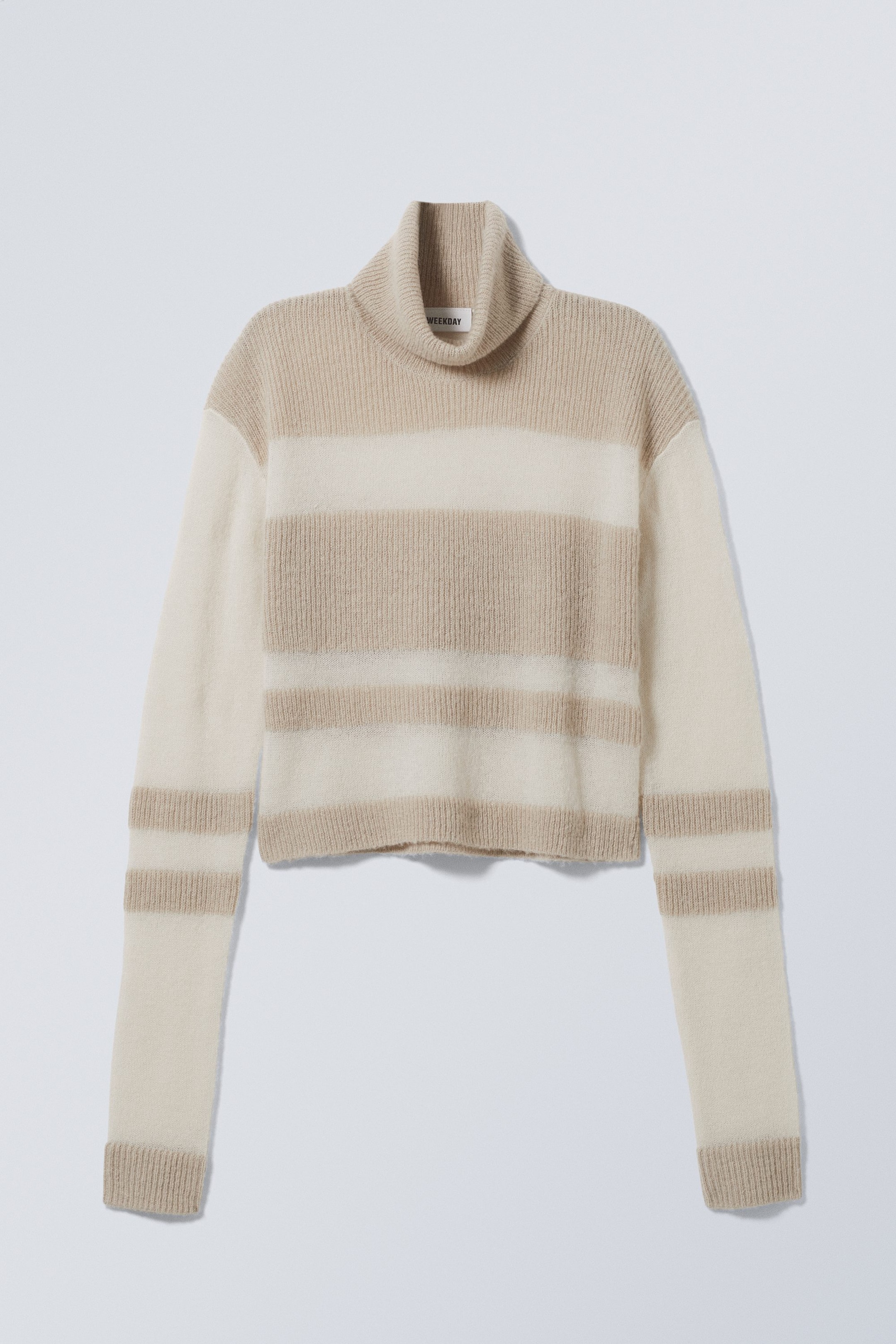 Beige - Amaia høyhalset genser - 0