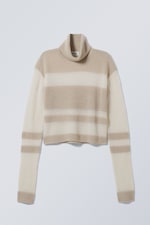 Beige - Amaia høyhalset genser - 0