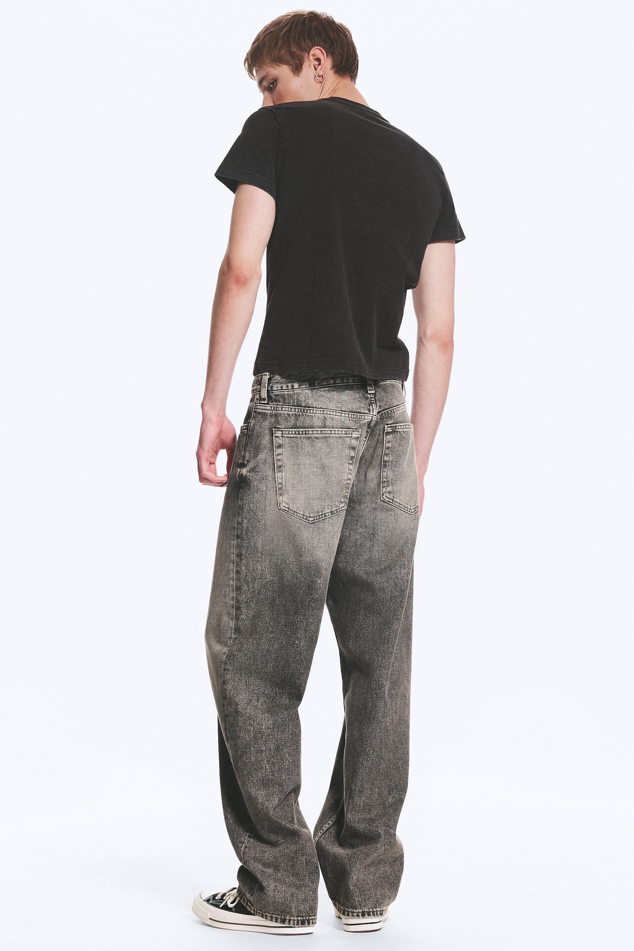 Redondo Black - Black - Galaxy Mid Rise Loose Straight Jeans - 2
