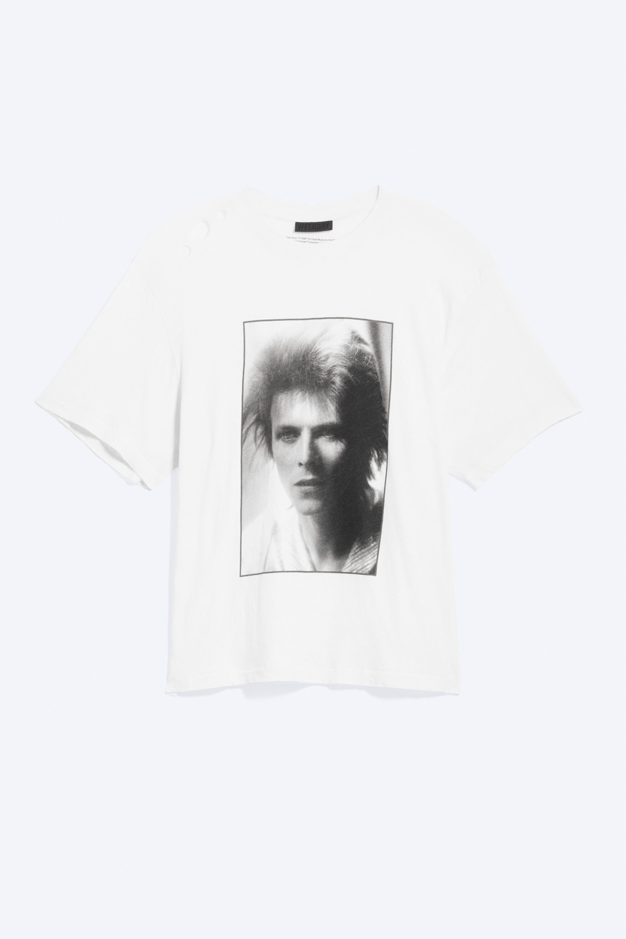 White - Bowie trashed slub tee - 1