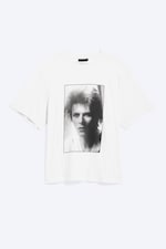 White - Bowie trashed slub tee - 0